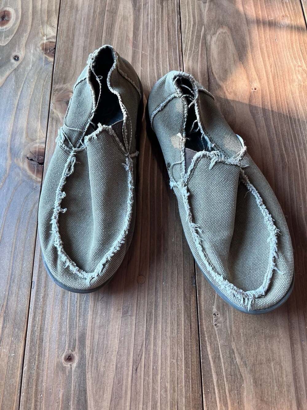 Crocs Santa Cruz Frayed Canvas Slip On Loafers Mens 10